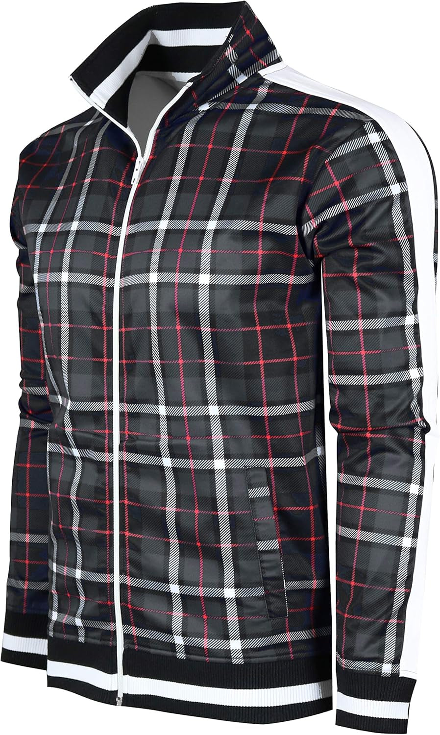 Mens Urban Hip Hop Premium Track Jacket - Slim Fit Side Taping Sportswear Urbanwear Streetwear Top